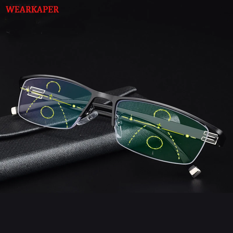 WEARKAPER Titanium alloy Smart Zoom Asymptotically Progressive Reading Glasses Men Presbyopic Eyewear Multifocal Eyeglasses 1-4
WEARKAPER Titanium alloy Smart Zoom Asymptotically Progressive Reading Glasses Men Presbyopic Eyewear Multifocal Eyeglasses 1-4