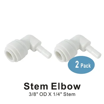 Stem Elbow Connector 1/4" x 3/8" Quick Connect Fitting Parts for Water Filters and Reverse Osmosis RO Systems - 2 Pack
Stem Elbow Connector 1/4" x 3/8" Quick Connect Fitting Parts for Water Filters and Reverse Osmosis RO Systems - 2 Pack