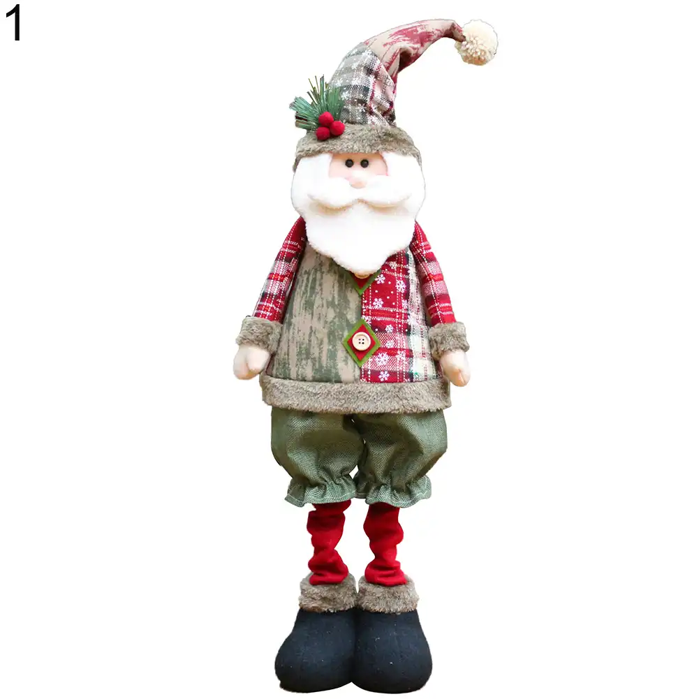 santa claus snowman reindeer retractable doll christmas tree