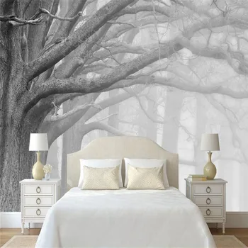 Retro nostalgic modern black and white forest tree art TV background wall manufacturers wholesale wallpaper murals custom photo
Retro nostalgic modern black and white forest tree art TV background wall manufacturers wholesale wallpaper murals custom photo