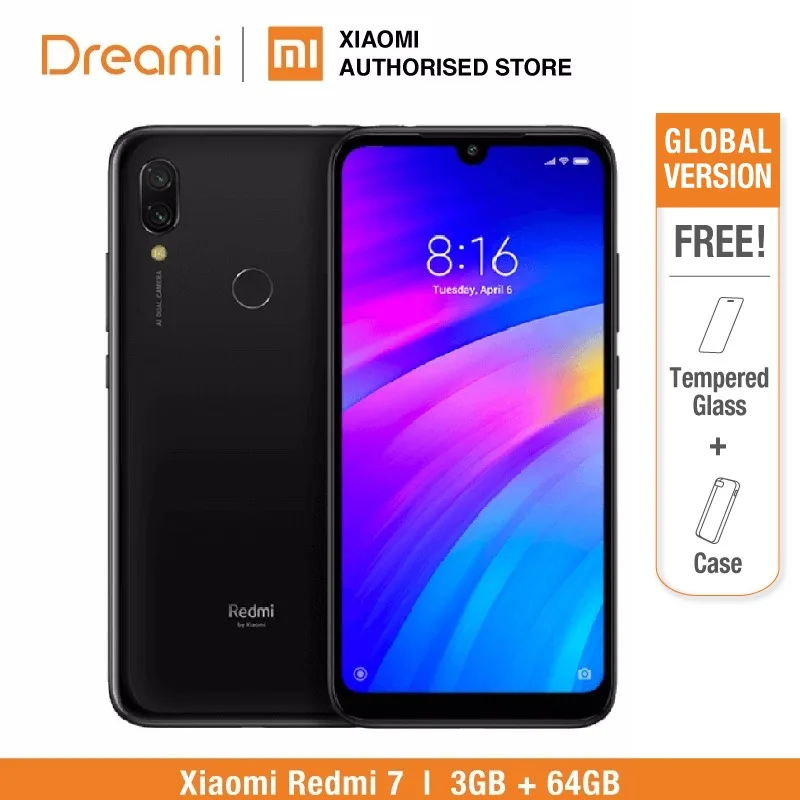 Global Version Xiaomi Redmi 7 64GB ROM 3GB RAM (Brand New and Sealed Box) READY Stock
Global Version Xiaomi Redmi 7 64GB ROM 3GB RAM (Brand New and Sealed Box) READY Stock