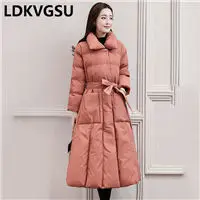 Women-s-New-2018-Winter-Cotton-Coat-Bow-Belt-Big-Pocket-Solid-Color-Over-The-Knee.jpg_640x640