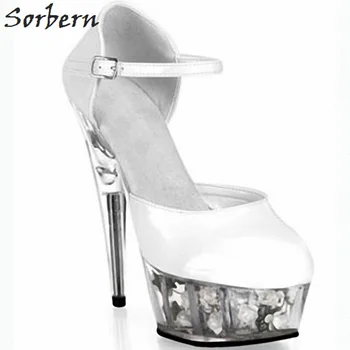 Sorbern Elegant White Mary Janes Women Pumps See Through Plastic Summer Shoes Ladies Platform Spike Heels Rose Flower Inside
Sorbern Elegant White Mary Janes Women Pumps See Through Plastic Summer Shoes Ladies Platform Spike Heels Rose Flower Inside