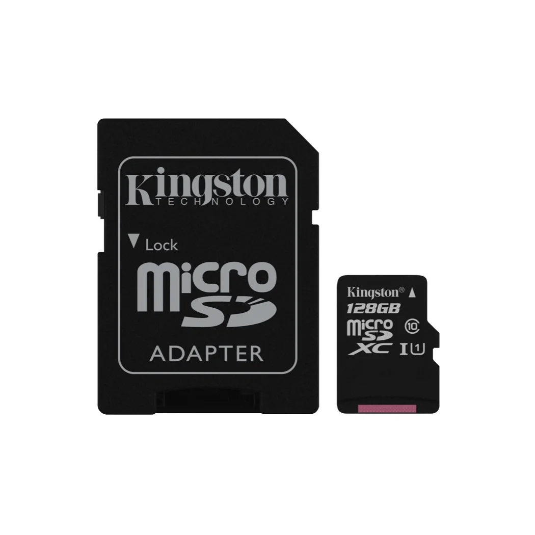 

Kingston Technology Canvas Select Class 10 128 GB Micro SD Card MicroSDXC UHS-I Memory sd card for smartphone 80 MB/s Black