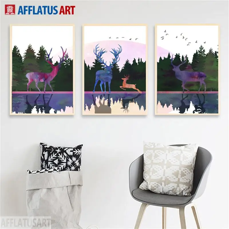 AFFLATUS Deer Forest Posters And Prints Wall Art Canvas Painting Nordic Poster Landscape Paintings Wall Pictures For Living Room
AFFLATUS Deer Forest Posters And Prints Wall Art Canvas Painting Nordic Poster Landscape Paintings Wall Pictures For Living Room