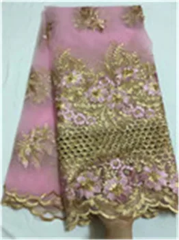 Net Lace Fabric High Quality 2018 African Lace Fabric With Bead Stones Nigerian Lace Wedding Dress Gold Color 5yard/lot Pink
Net Lace Fabric High Quality 2018 African Lace Fabric With Bead Stones Nigerian Lace Wedding Dress Gold Color 5yard/lot Pink