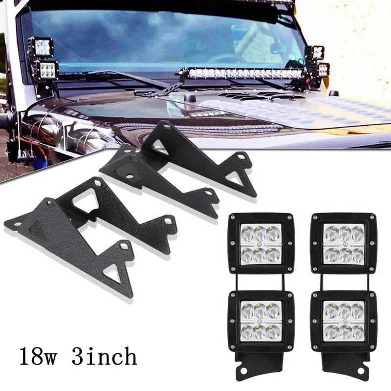 WZJOO For 07-15 Jeep Wrangler JK 4pcs 18W 3Inch Cube Off Road Work Lights + A-Pillar Upper Roof Windshield Mounting Brackets
WZJOO For 07-15 Jeep Wrangler JK 4pcs 18W 3Inch Cube Off Road Work Lights + A-Pillar Upper Roof Windshield Mounting Brackets