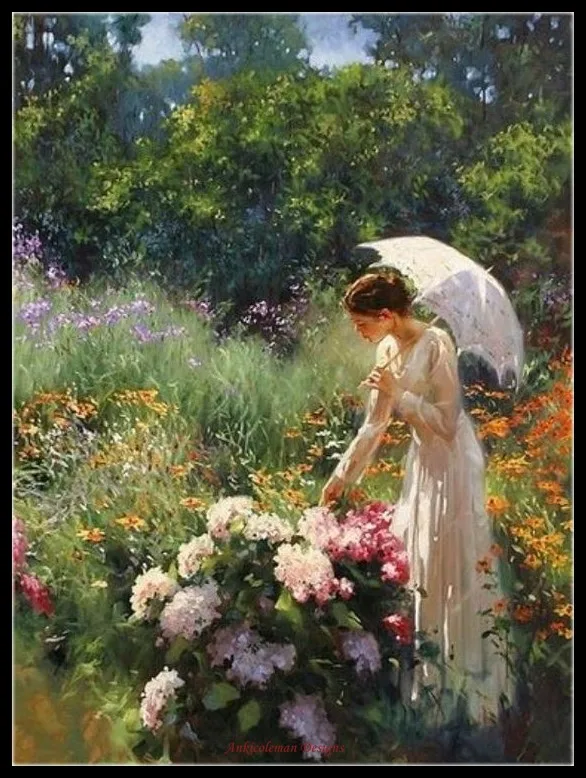 Counted Cross Stitch Kits Needlework Embroidery - 14 ct Aida DMC Color DIY Arts Handmade Home Decor - Lady Enjoying Flowers
Counted Cross Stitch Kits Needlework Embroidery - 14 ct Aida DMC Color DIY Arts Handmade Home Decor - Lady Enjoying Flowers