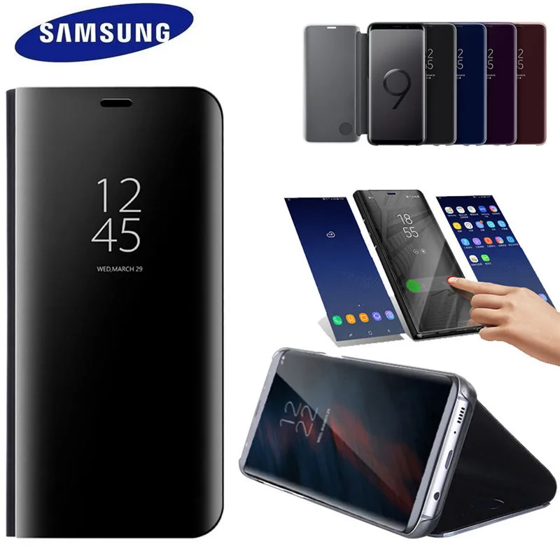 

100% Original Official Samsung Galaxy s9 S9 Plus S9+ SM-G965 G9650 Clear View Standing Cover Flip case black Special offer