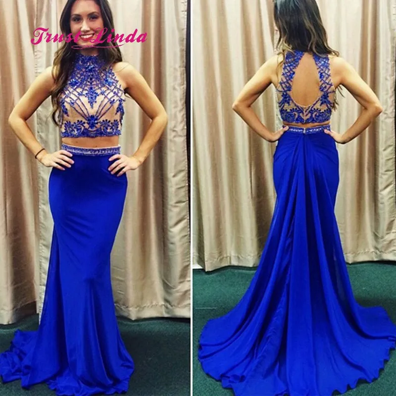 Royal Blue Wedding Dress For Guest High Neck Mermaid Beaded Woman Dresses For Party And Wedding Two Piece Prom Dresses
Royal Blue Wedding Dress For Guest High Neck Mermaid Beaded Woman Dresses For Party And Wedding Two Piece Prom Dresses