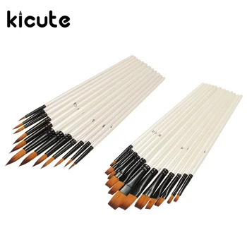 Kicute 12pcs/lot High Quality Pointed/Flat Head White Pole Nylon Fur Watercolor Brush Pen Paint Pens Student Stationery Supplies
Kicute 12pcs/lot High Quality Pointed/Flat Head White Pole Nylon Fur Watercolor Brush Pen Paint Pens Student Stationery Supplies