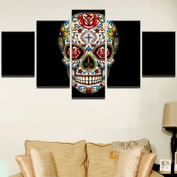 Canvas Wall Art Pictures Framework Home Decor Room Poster 5 Piece Psychedelic Rose Flower Skull Painting Cross Poster HD Printed
Canvas Wall Art Pictures Framework Home Decor Room Poster 5 Piece Psychedelic Rose Flower Skull Painting Cross Poster HD Printed