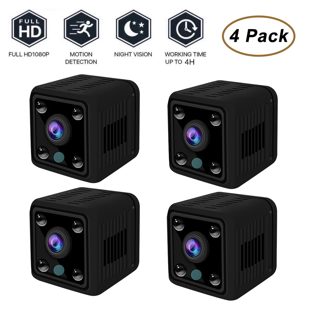 4Pack Home Mini Camera 1080P Portable Security Camcorder Outdoor Small Cam Night Vision Motion Recorder Support Hidden TF card
4Pack Home Mini Camera 1080P Portable Security Camcorder Outdoor Small Cam Night Vision Motion Recorder Support Hidden TF card