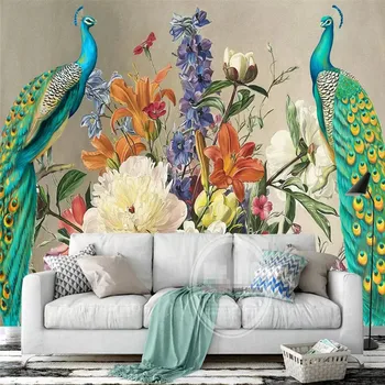 European peacock retro flower sofa background wall professional production mural wallpaper wholesale custom poster photo wall
European peacock retro flower sofa background wall professional production mural wallpaper wholesale custom poster photo wall