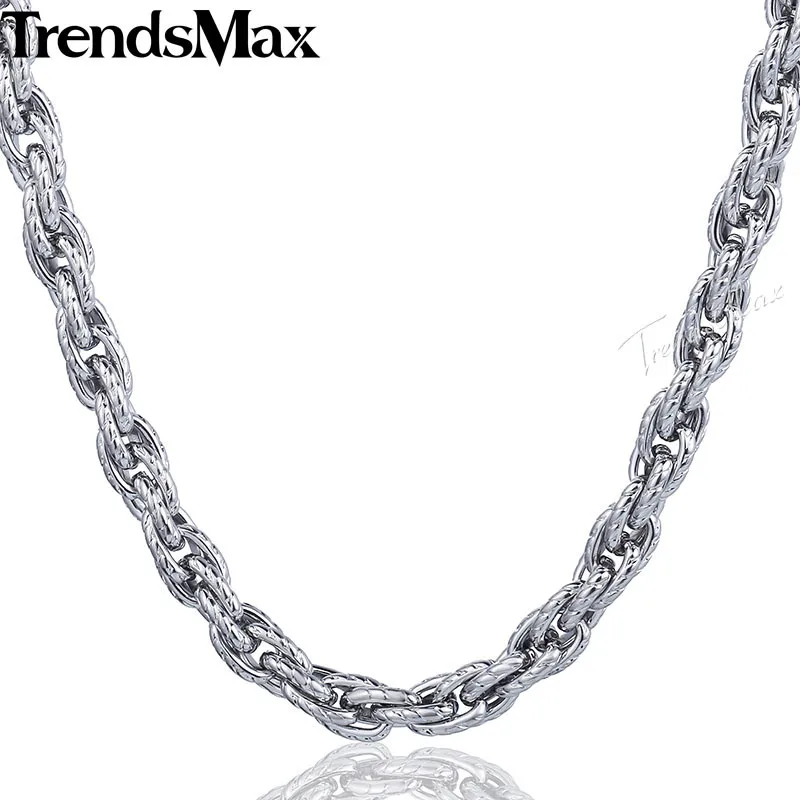Trendsmax 7mm Wide 59cm Long Stainless Steel Twisted Rope Triple Cable Link Chain Necklace Boys Mens Chain Jewelry KN430
Trendsmax 7mm Wide 59cm Long Stainless Steel Twisted Rope Triple Cable Link Chain Necklace Boys Mens Chain Jewelry KN430