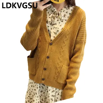 V-neck Solid Color Sweater Cardigan Female 2018 Spring Autumn New Single Breasted Pocket Casual Wild Short Sweater Coat Is803
V-neck Solid Color Sweater Cardigan Female 2018 Spring Autumn New Single Breasted Pocket Casual Wild Short Sweater Coat Is803