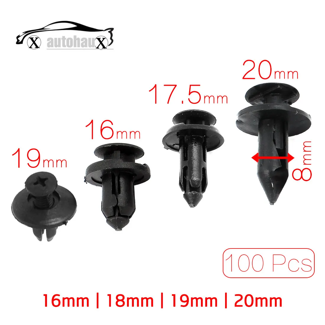 Image 100 Pcs lot 8mm Dia Hole Black Plastic Push Fastener Rivets Clips for Nissan Discount 50