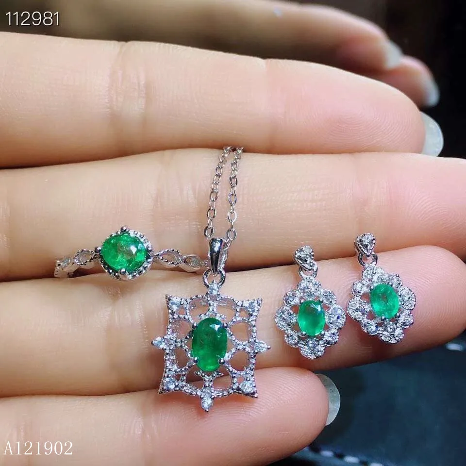 KJJEAXCMY exquisite jewelry 925 sterling silver inlaid natural gemstone Emerald Necklace Pendant Earrings suit female ring suppo
KJJEAXCMY exquisite jewelry 925 sterling silver inlaid natural gemstone Emerald Necklace Pendant Earrings suit female ring suppo