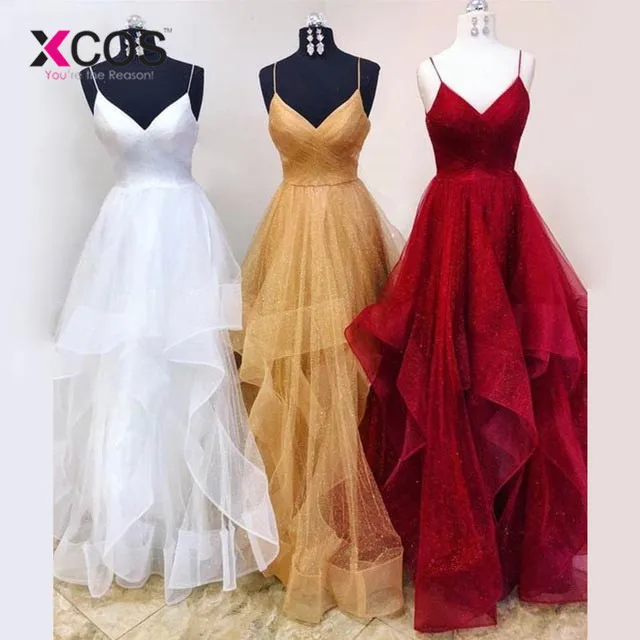 XCOS 2018 Simple Golden Prom Dresses Long Spaghetti Tulle Pleats Party Evening Dress Vestido De Festa
XCOS 2018 Simple Golden Prom Dresses Long Spaghetti Tulle Pleats Party Evening Dress Vestido De Festa