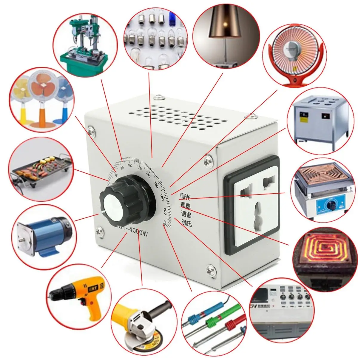 New Arrival 4000W AC 220V Variable Voltage Controller for Fan Speed Motor Temperature Dimmer
New Arrival 4000W AC 220V Variable Voltage Controller for Fan Speed Motor Temperature Dimmer