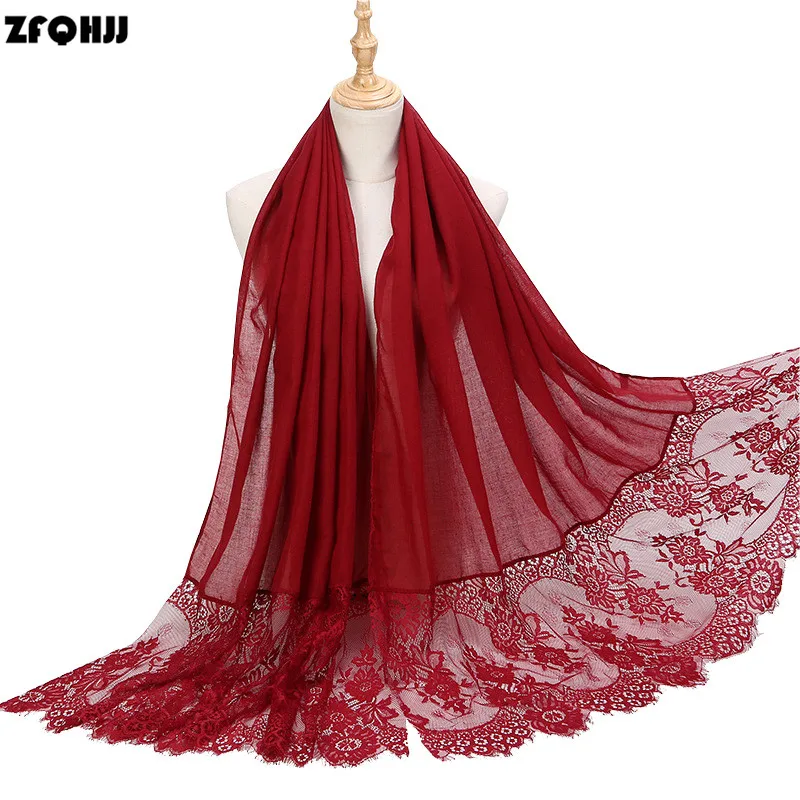 ZFQHJJ Hot Sale Long Flower Eyelash Lace and Cotton Patchwork Islamic Muslim Lady Head Scarf Wrap Shawl Turban Hijabs Scarves
ZFQHJJ Hot Sale Long Flower Eyelash Lace and Cotton Patchwork Islamic Muslim Lady Head Scarf Wrap Shawl Turban Hijabs Scarves