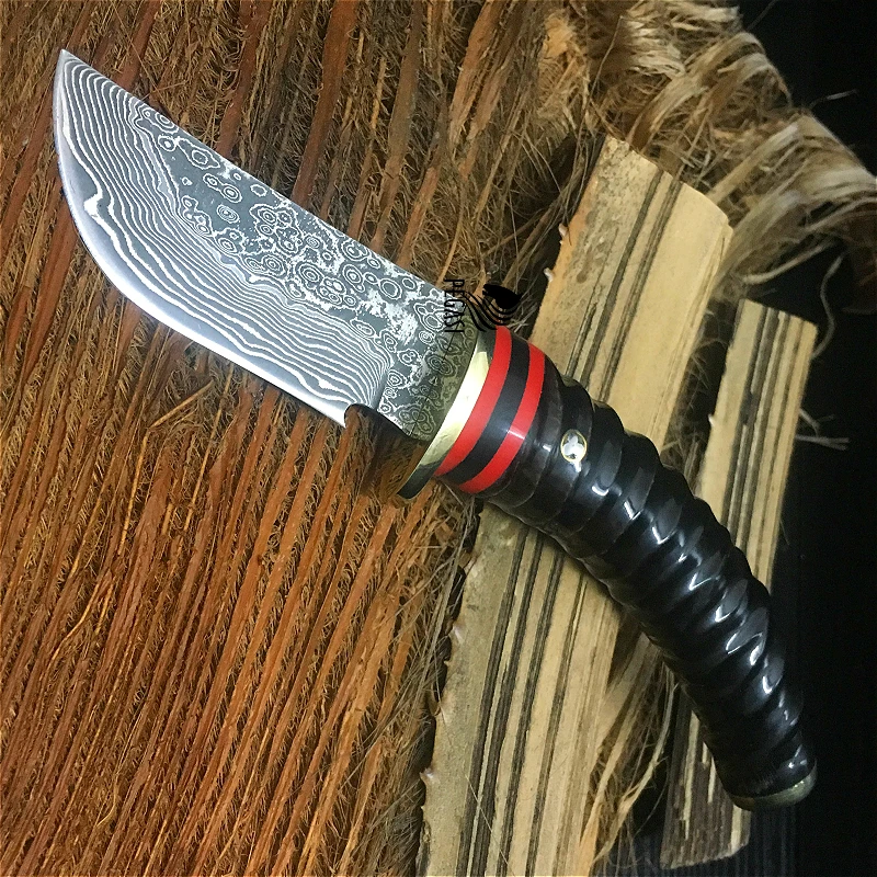 PEGASI Damascus antler handle 59HRC high hardness hunting knife, field survival rescue household collection straight knife
PEGASI Damascus antler handle 59HRC high hardness hunting knife, field survival rescue household collection straight knife