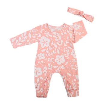 Cute 2PCS Newborn Baby Girl Clothes 2017 Autumn Long Sleeve Floral Print Pink Romper Jumpsuit+Headband Outfit Children Clothing
Cute 2PCS Newborn Baby Girl Clothes 2017 Autumn Long Sleeve Floral Print Pink Romper Jumpsuit+Headband Outfit Children Clothing