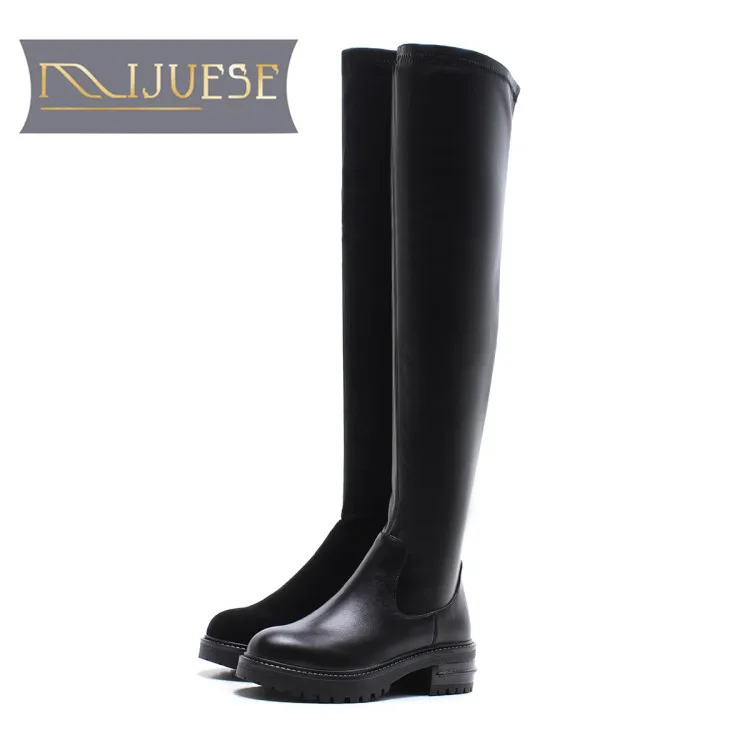 MLJUESE 2019 women over the knee cow leather winter fur short plush platform high boots female women motorcycle boots size 41
MLJUESE 2019 women over the knee cow leather winter fur short plush platform high boots female women motorcycle boots size 41