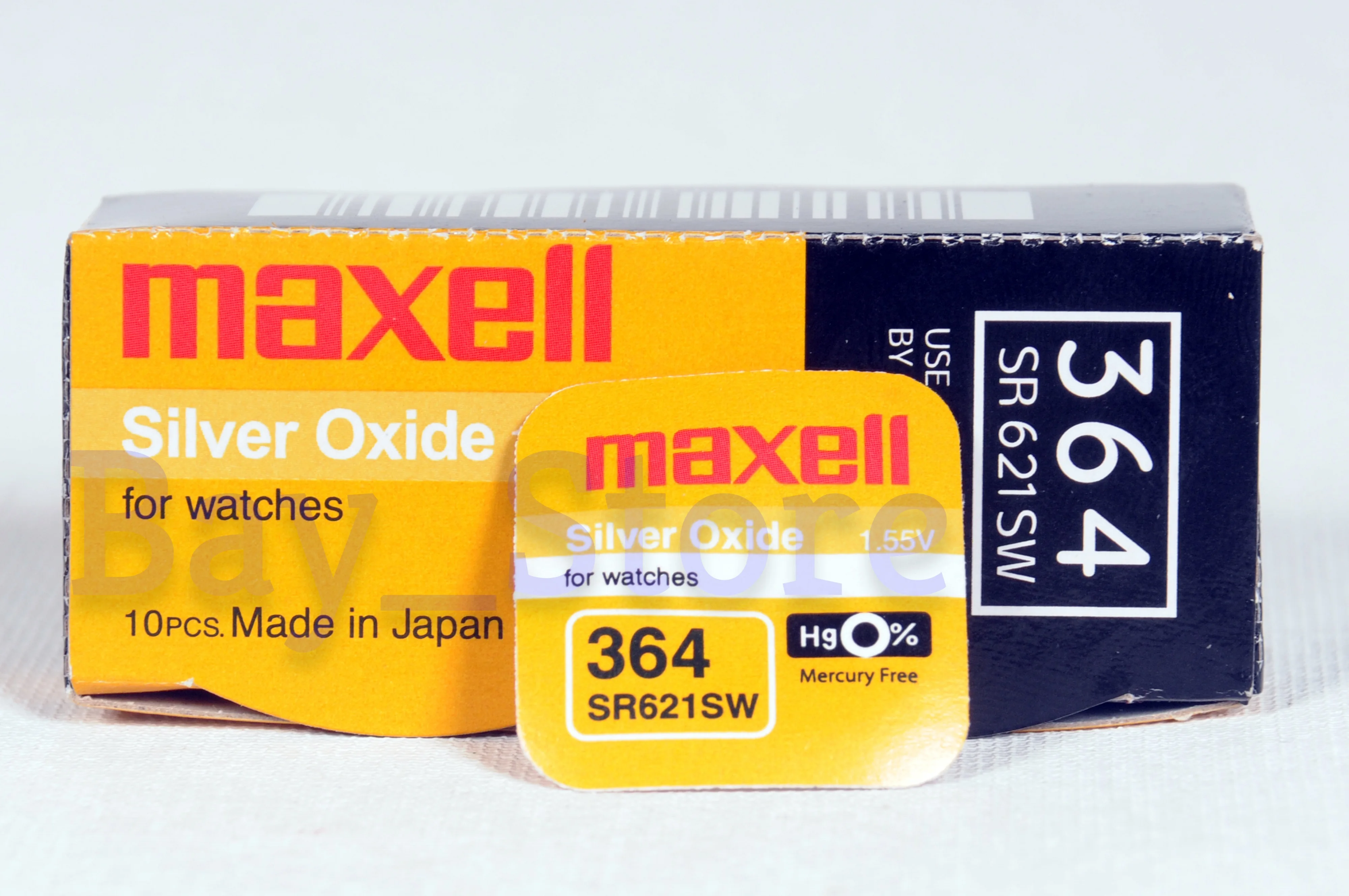 10 PCS Maxell SR621SW 364 23mAh 1.55V Silver Oxide Button Cell Battery-Made In Japan 
10 PCS Maxell SR621SW 364 23mAh 1.55V Silver Oxide Button Cell Battery-Made In Japan