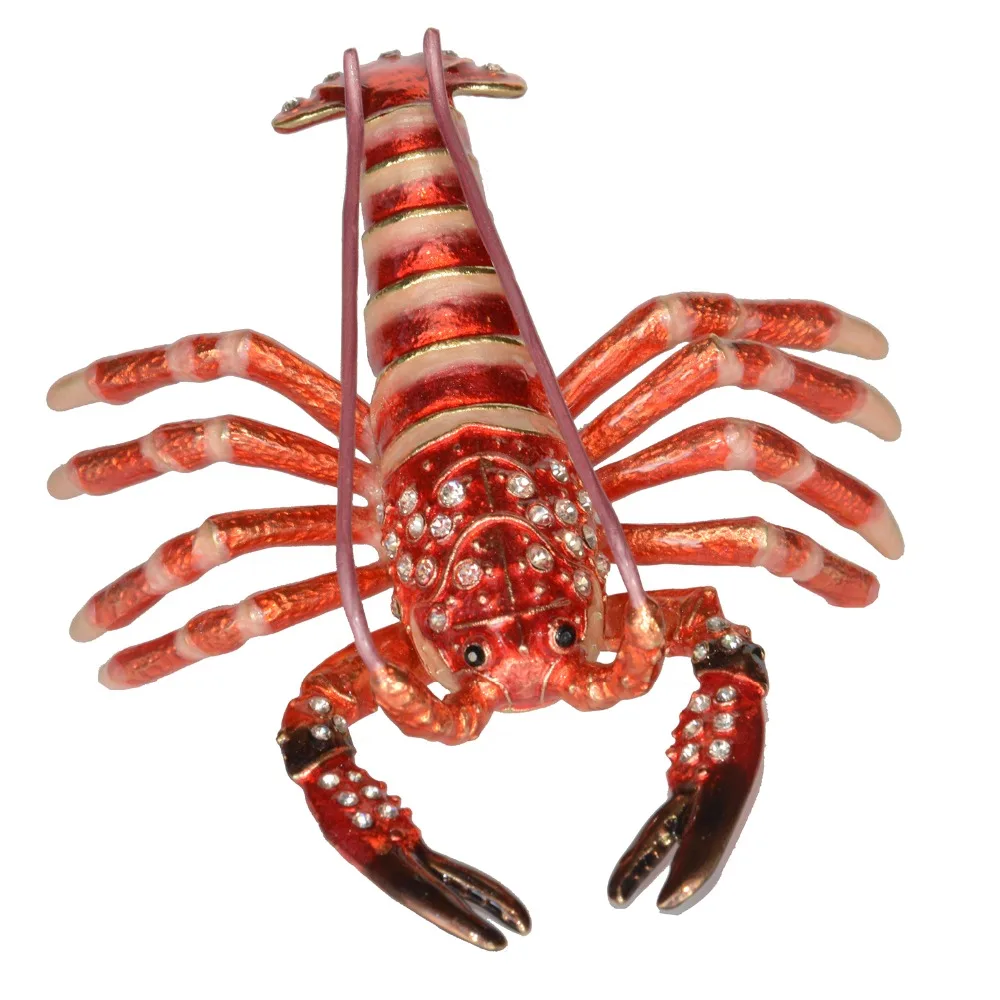 Lobster Enameled Jeweled Box Inlaid Crystal Marine Life Trinket Box Pill Box Lobster Figurine Nautical Gifts
Lobster Enameled Jeweled Box Inlaid Crystal Marine Life Trinket Box Pill Box Lobster Figurine Nautical Gifts