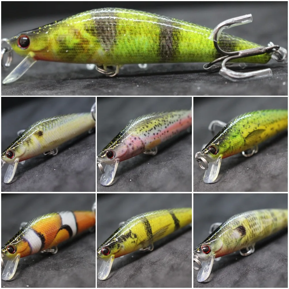 wLure 7g 7.5cm RealSkin Colors Minnow Shallow Diver Upgraded Treble Hooks ABS Plastic Lightweight Jerkbait Fishing Lure HM653
wLure 7g 7.5cm RealSkin Colors Minnow Shallow Diver Upgraded Treble Hooks ABS Plastic Lightweight Jerkbait Fishing Lure HM653