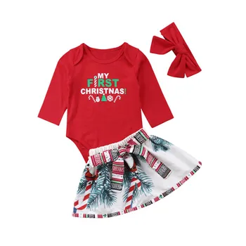 Christmas 0-18M Newborn Infant Kid Baby Girl Bodysuit Cotton Long Sleeve Jumpsuit Bow Short Skirt 3Pcs Set Baby Clothes Outfits
Christmas 0-18M Newborn Infant Kid Baby Girl Bodysuit Cotton Long Sleeve Jumpsuit Bow Short Skirt 3Pcs Set Baby Clothes Outfits