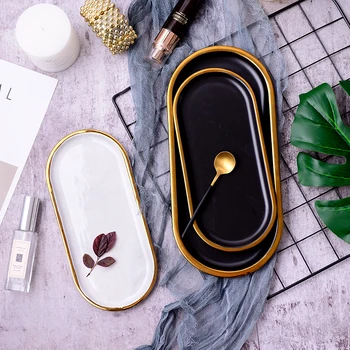 European Oval Golden Rim Marble Plates Dish Decorative Food Plate Jewelry Rings Bracelets Tray Ornaments Storage
European Oval Golden Rim Marble Plates Dish Decorative Food Plate Jewelry Rings Bracelets Tray Ornaments Storage