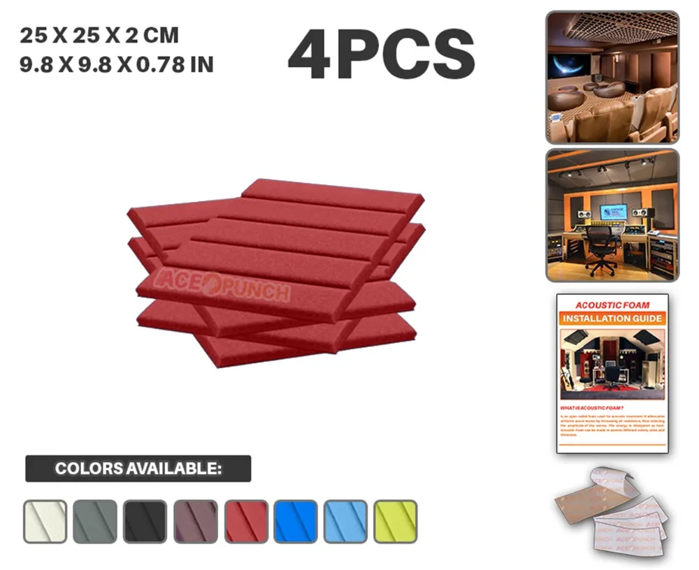 Arrowzoom 4 pcs 9.8" x 9.8" x 0.8" Flat Wedge Tile Studio Sound Absorbing Panel Acoustic Foam Treatment
Arrowzoom 4 pcs 9.8" x 9.8" x 0.8" Flat Wedge Tile Studio Sound Absorbing Panel Acoustic Foam Treatment
