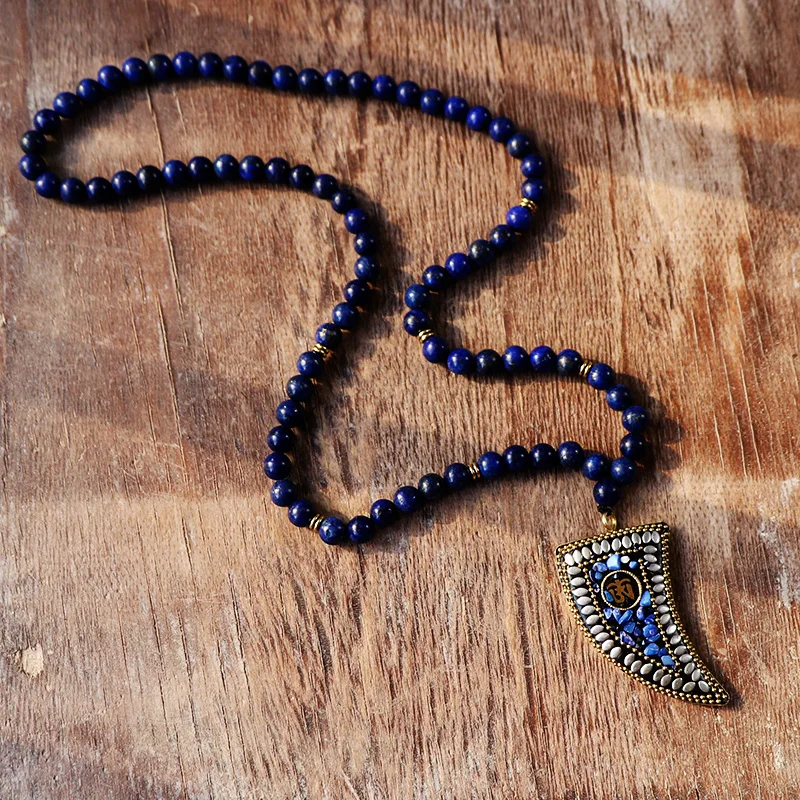 Фото Горячая Распродажа длинное ожерелье ручной работы из бисера Лазурит бусины