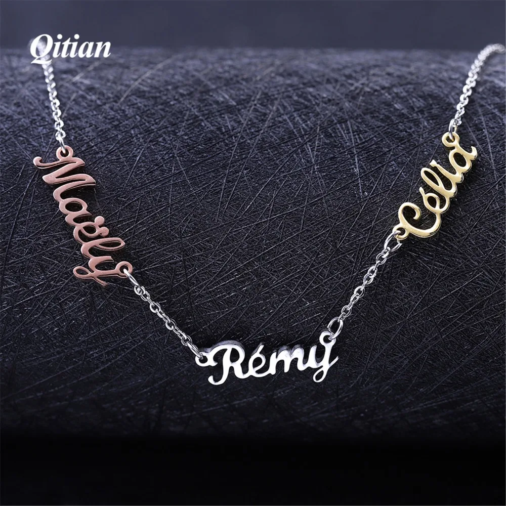 Three Names Necklace Custom Different Color Stainless Steel Pendants Statement Personalized Choker For Women Silver Jewelry
Three Names Necklace Custom Different Color Stainless Steel Pendants Statement Personalized Choker For Women Silver Jewelry