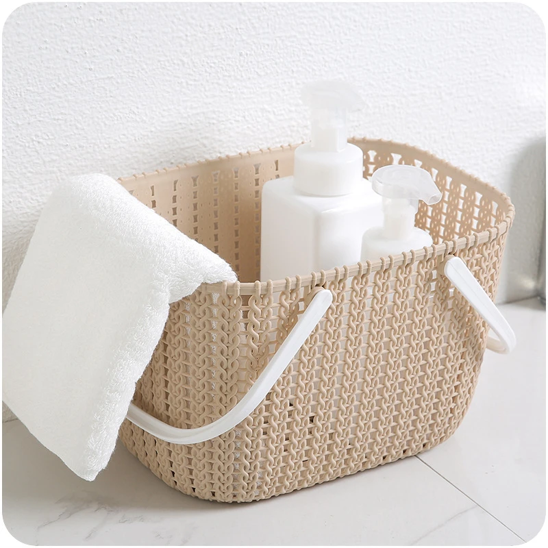 Portable imitation rattan Bathroom Storage Basket E397 desktop plastic shelf snack toy
Portable imitation rattan Bathroom Storage Basket E397 desktop plastic shelf snack toy