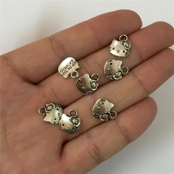30 units antique sliver small kitty cat pendant charms jewelry finding suppliers D-3-129
30 units antique sliver small kitty cat pendant charms jewelry finding suppliers D-3-129