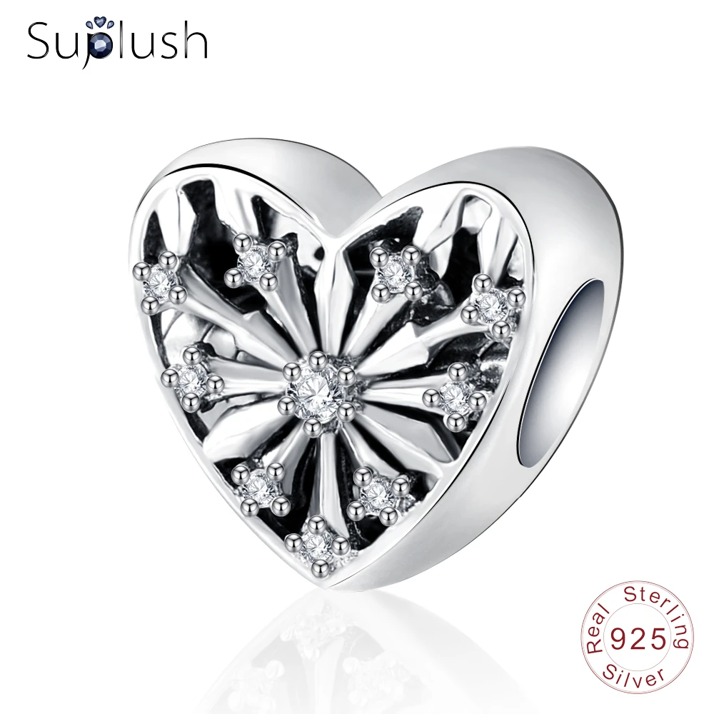 Suplush Authentic 100% 925 Sterling Silver Heart Shape Loving Charms with AAA Zirconia Romantic Wedding Jewelry PSMB0736
Suplush Authentic 100% 925 Sterling Silver Heart Shape Loving Charms with AAA Zirconia Romantic Wedding Jewelry PSMB0736