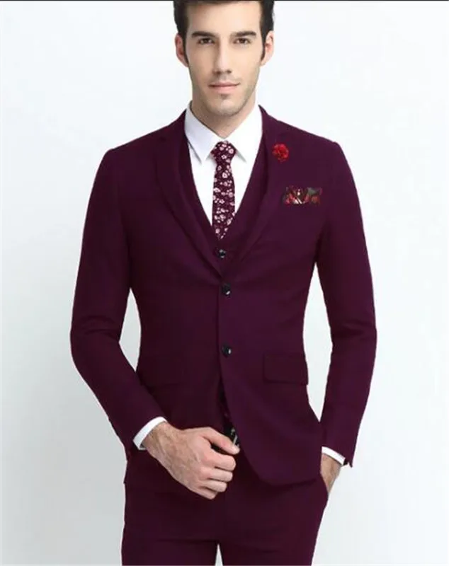 Burgundy Men's Business Groomsman Suit Jacket+ Vest + Pants 3 PCs Sets Slim Suits Wedding Party Blazers Jacket Custom Made
Burgundy Men's Business Groomsman Suit Jacket+ Vest + Pants 3 PCs Sets Slim Suits Wedding Party Blazers Jacket Custom Made