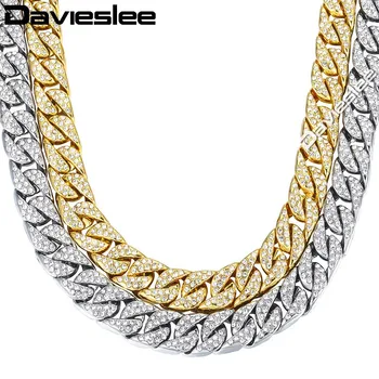 Davieslee Mens Womens Necklace Chain White Gold Filled Paved Clear Rhinestones Iced Out Curb Link 14mm LGN432
Davieslee Mens Womens Necklace Chain White Gold Filled Paved Clear Rhinestones Iced Out Curb Link 14mm LGN432