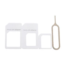 Micro Sim Adapter + Nano-Sim-kaart Adapters + Standaard Card + Eject Pin Key Voor iPhone Samsung Smartphones Sim-kaarten Adapters(China)