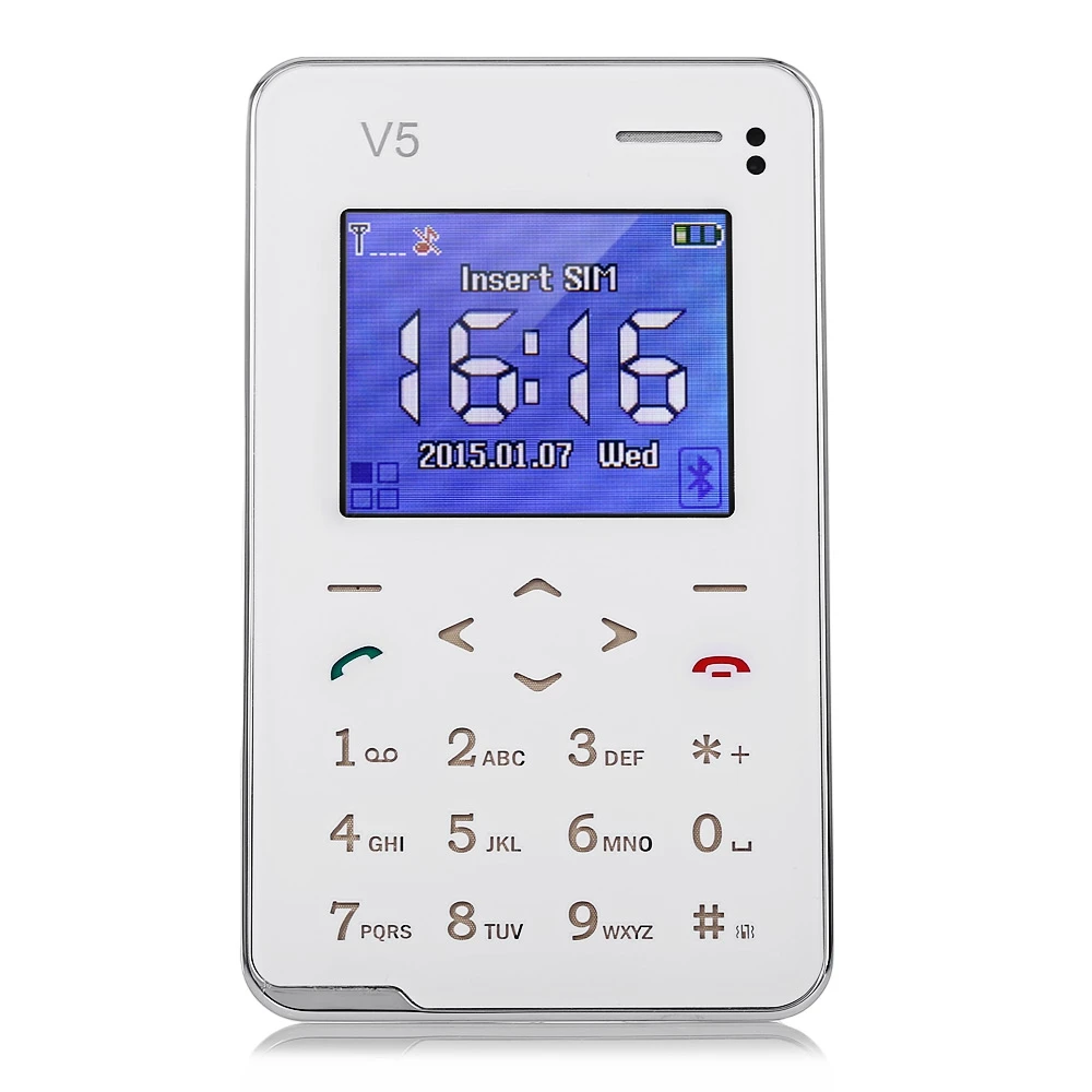 Original V5 Card Mobile Phone Pocket Mini Phone Touch Keyboard Quad-Band Ultra Thin Multi-languages PK M5 Cell Phone
Original V5 Card Mobile Phone Pocket Mini Phone Touch Keyboard Quad-Band Ultra Thin Multi-languages PK M5 Cell Phone