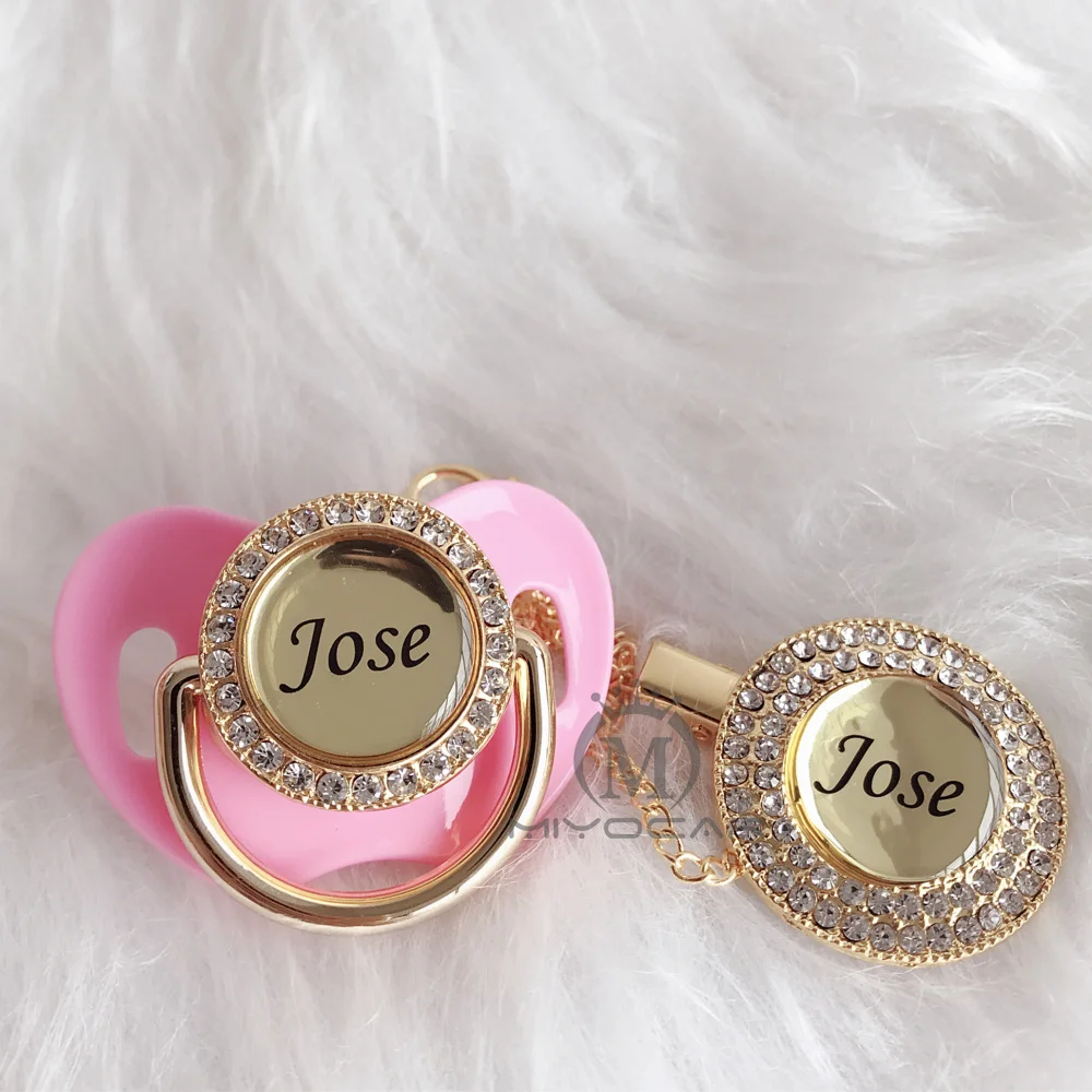 MIYOCAR Personalized any name can make pink bling pacifier and pacifier clip BPA free dummy bling unique design P3
MIYOCAR Personalized any name can make pink bling pacifier and pacifier clip BPA free dummy bling unique design P3