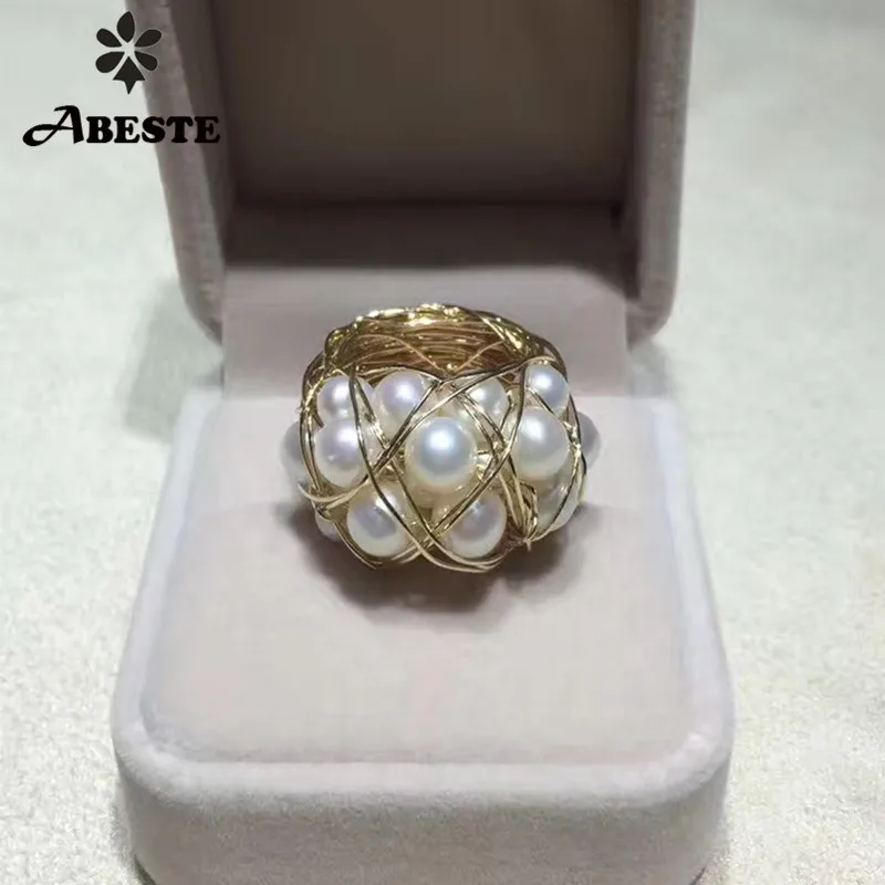 ANI 14K Roll Yellow Gold Engagement Women Ring Natural Freshwater Pearl Jewelry Special Handmade Design anello donna Bijoux
ANI 14K Roll Yellow Gold Engagement Women Ring Natural Freshwater Pearl Jewelry Special Handmade Design anello donna Bijoux