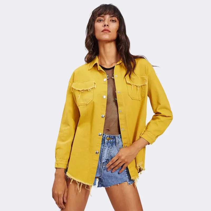 New chic denim jacket office lady solid color tassel pockets jackets fashion women female spring autumn outerwear clothing
New chic denim jacket office lady solid color tassel pockets jackets fashion women female spring autumn outerwear clothing