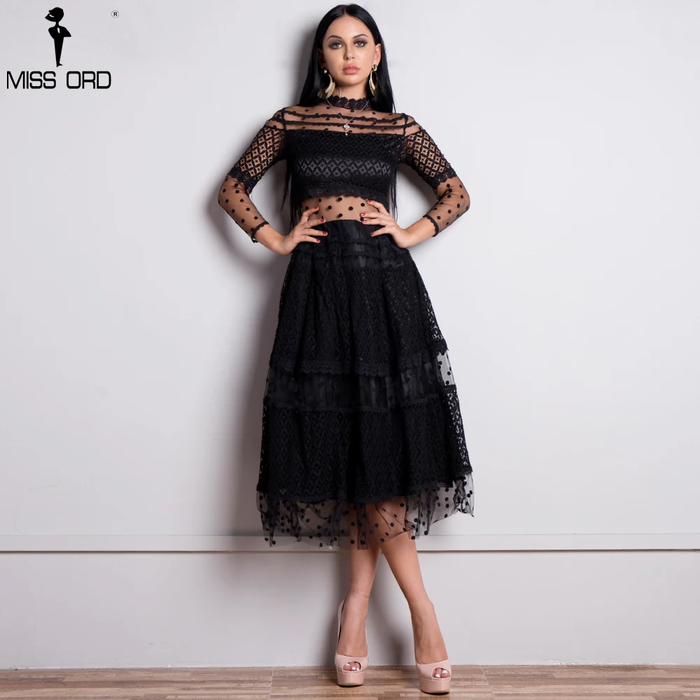 Missord 2019 Women Sexy High Neck Long Sleeve Dot Dresses Female Lace Dress See Through Casual Elegant Dress FT18425-1
Missord 2019 Women Sexy High Neck Long Sleeve Dot Dresses Female Lace Dress See Through Casual Elegant Dress FT18425-1