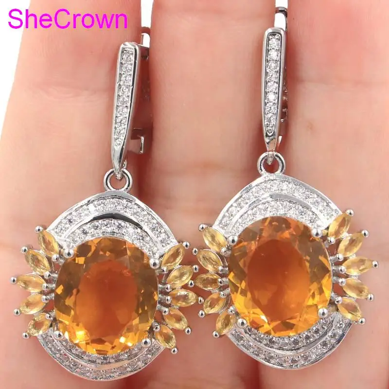 SheCrown 2019 New Designed Golden Citrine White CZ Gift For Girls Silver Earrings 40x22mm
SheCrown 2019 New Designed Golden Citrine White CZ Gift For Girls Silver Earrings 40x22mm