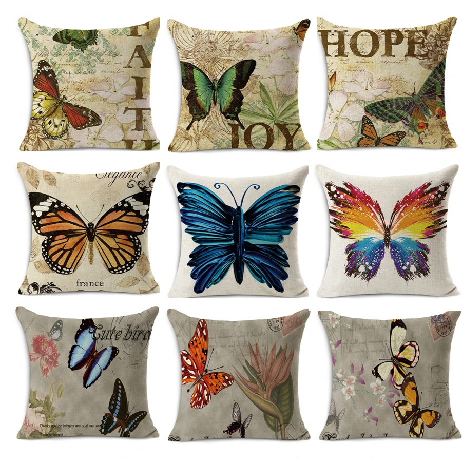 45x45cm Hot sale Euro classical style Retro Butterfly print Linen cotton decorative throw Pillow Decoration Vintage pillowcase
45x45cm Hot sale Euro classical style Retro Butterfly print Linen cotton decorative throw Pillow Decoration Vintage pillowcase