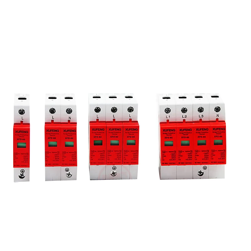 60KA ~385VAC SPD House Surge Protector Device Protective Low-voltage Arrester Device
60KA ~385VAC SPD House Surge Protector Device Protective Low-voltage Arrester Device